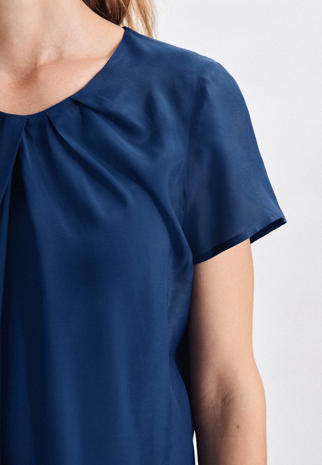 Kurzarm Voile Shirtbluse in Mittelblau |  Seidensticker Onlineshop