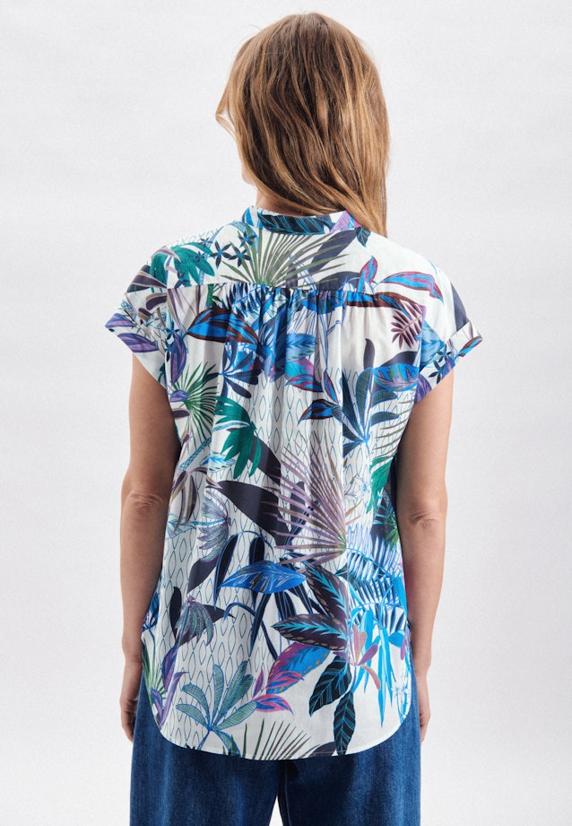 Mouwloos Voile Blouse à enfiler gemaakt van 100% coton in Bleu Foncé |  Seidensticker Onlineshop