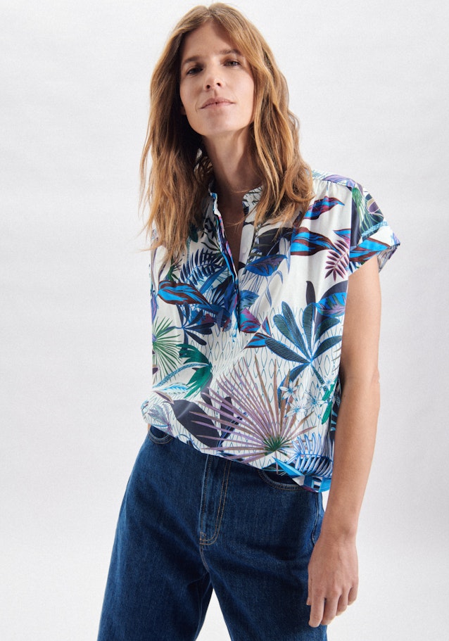 Blouse à enfiler Imprimé in Bleu Foncé | Seidensticker Onlineshop