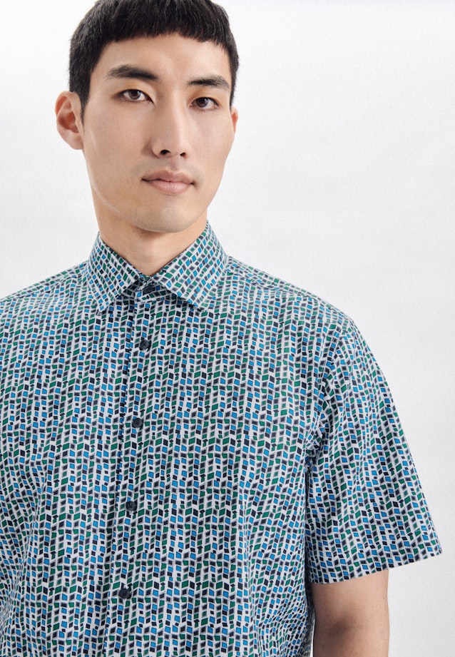 Regular Chemise d'affaires Imprimé in Turquoise |  Seidensticker Onlineshop