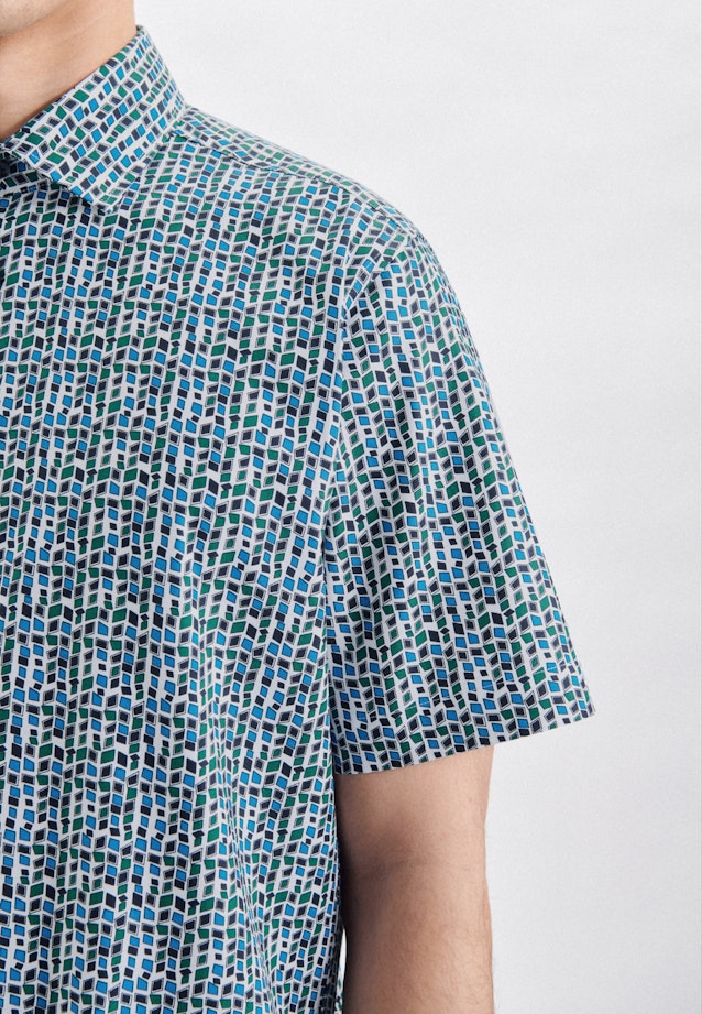 Regular Chemise d'affaires Imprimé in Turquoise |  Seidensticker Onlineshop