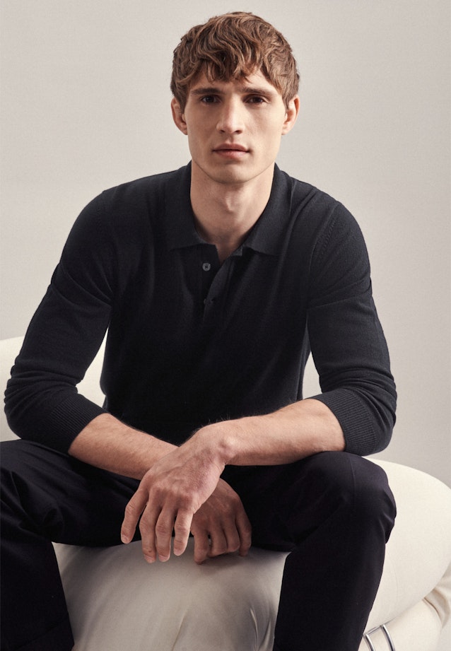 Collar Polo-Shirt in Black |  Seidensticker Onlineshop