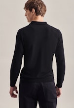 Tailliert (Slim-Fit) Polo Uni in Schwarz |  Seidensticker Onlineshop