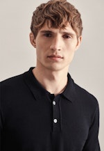 Tailliert (Slim-Fit) Polo Uni in Schwarz |  Seidensticker Onlineshop
