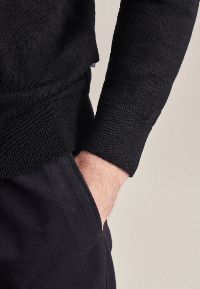 Kragen Polo-Shirt Tailliert (Slim-Fit) in Schwarz |  Seidensticker Onlineshop