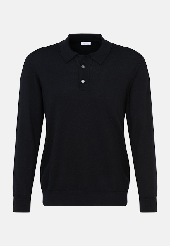 Tailliert (Slim-Fit) Polo Uni in Schwarz |  Seidensticker Onlineshop