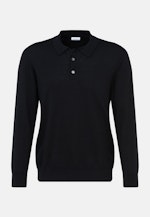 Tailliert (Slim-Fit) Polo Uni in Schwarz |  Seidensticker Onlineshop