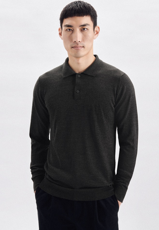 Kragen Polo-Shirt Tailliert (Slim-Fit) in Grau | Seidensticker Onlineshop