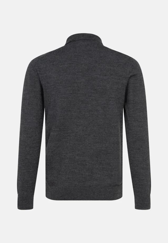 Tailliert (Slim-Fit) Polo Uni in Grau |  Seidensticker Onlineshop