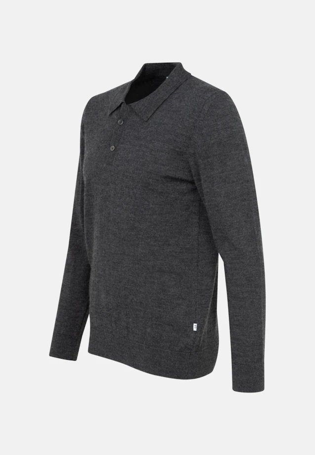Tailliert (Slim-Fit) Polo Uni in Grau |  Seidensticker Onlineshop