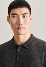 Tailliert (Slim-Fit) Polo Uni in Grau |  Seidensticker Onlineshop