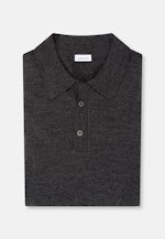 Tailliert (Slim-Fit) Polo Uni in Grau |  Seidensticker Onlineshop