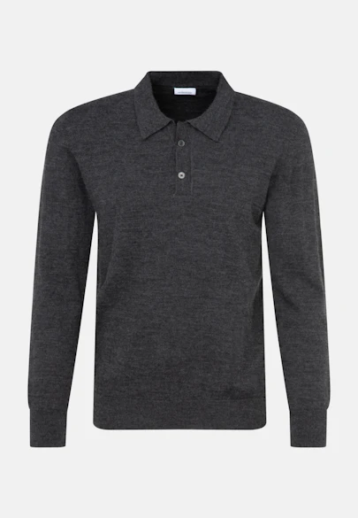 Tailliert (Slim-Fit) Polo Uni in Grey |  Seidensticker Onlineshop