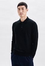 Tailliert (Slim-Fit) Polo Uni in Dunkelblau |  Seidensticker Onlineshop