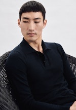 Tailliert (Slim-Fit) Polo Uni in Dunkelblau |  Seidensticker Onlineshop