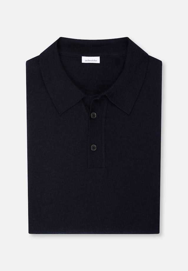 Tailliert (Slim-Fit) Polo Uni in Dunkelblau |  Seidensticker Onlineshop