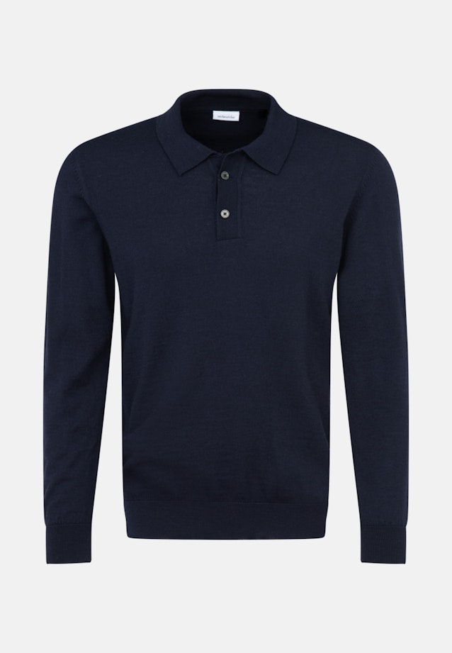 Tailliert (Slim-Fit) Polo Uni in Dunkelblau |  Seidensticker Onlineshop