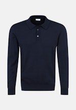 Tailliert (Slim-Fit) Polo Uni in Dunkelblau |  Seidensticker Onlineshop