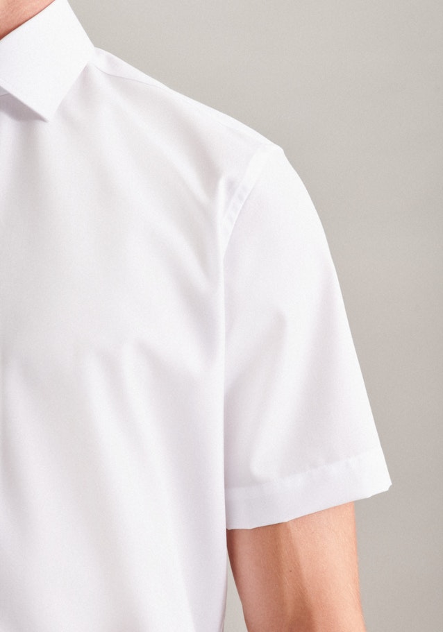 Non-iron Popeline Korte mouwen Business overhemd in Slim with Kentkraag in Wit |  Seidensticker Onlineshop