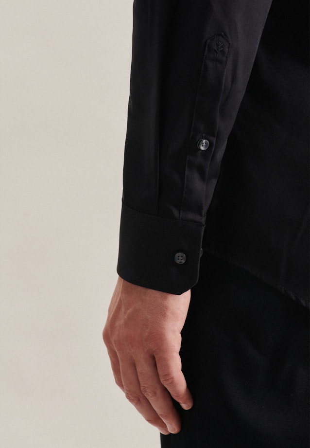 Non-iron Poplin Business Shirt in Regular with Kent-Collar in Black |  Seidensticker Onlineshop