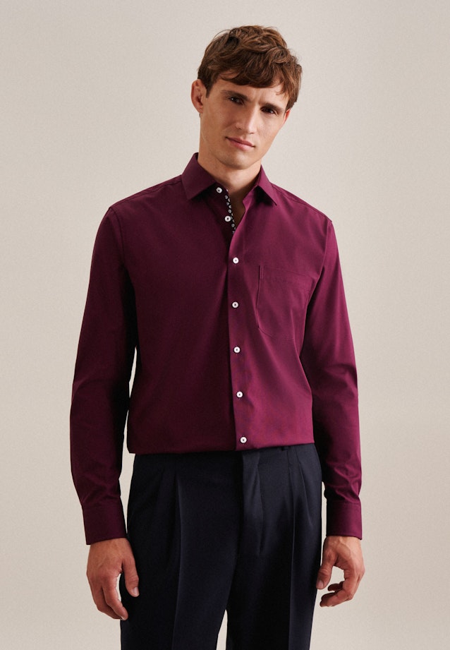 Non-iron Poplin Business Shirt in Regular with Kent-Collar in Red |  Seidensticker Onlineshop