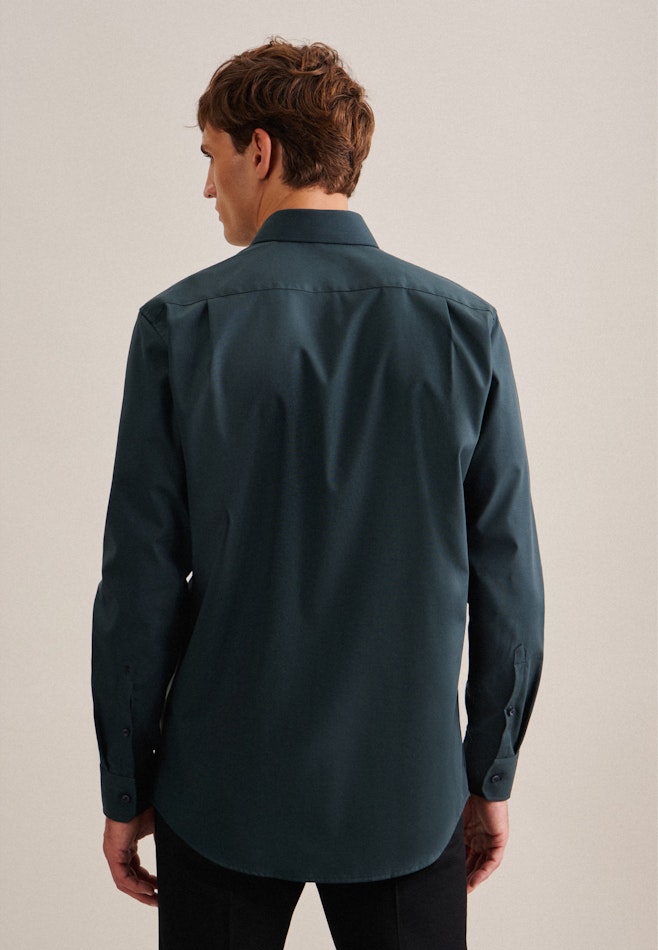 Non-iron Poplin Business Shirt in Regular with Kent-Collar in Green | Seidensticker online shop