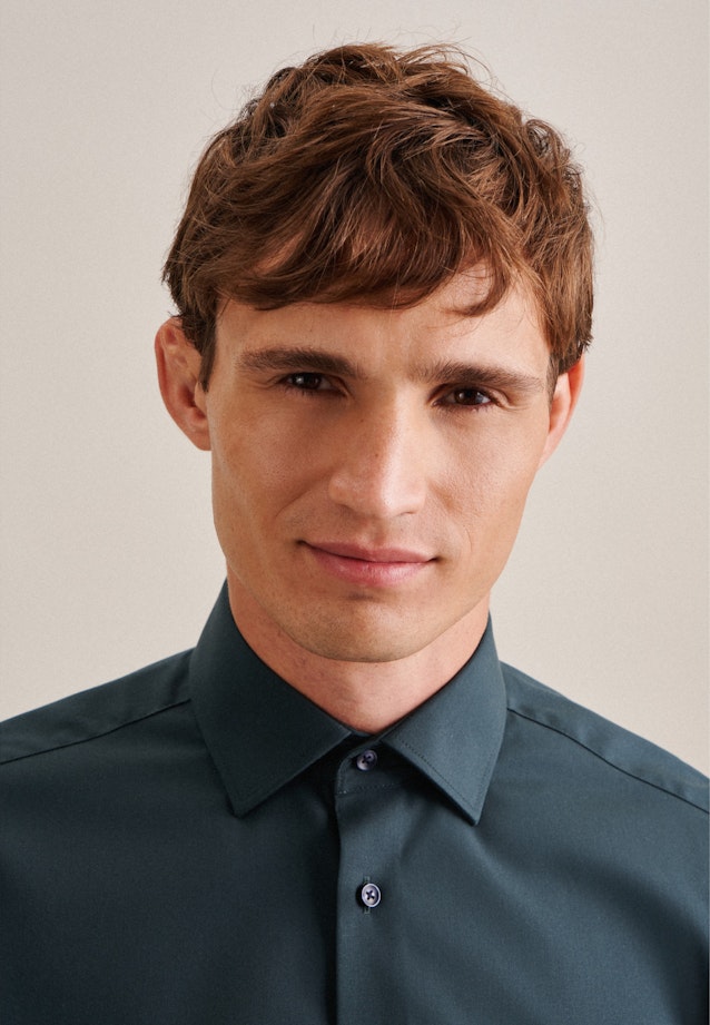 Non-iron Poplin Business Shirt in Regular with Kent-Collar in Green |  Seidensticker Onlineshop