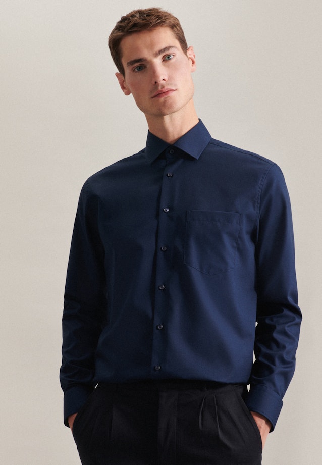 Regular Business shirt Uni in Dark Blue |  Seidensticker Onlineshop