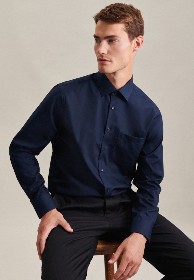 Regular Business shirt Uni in Dark Blue |  Seidensticker Onlineshop