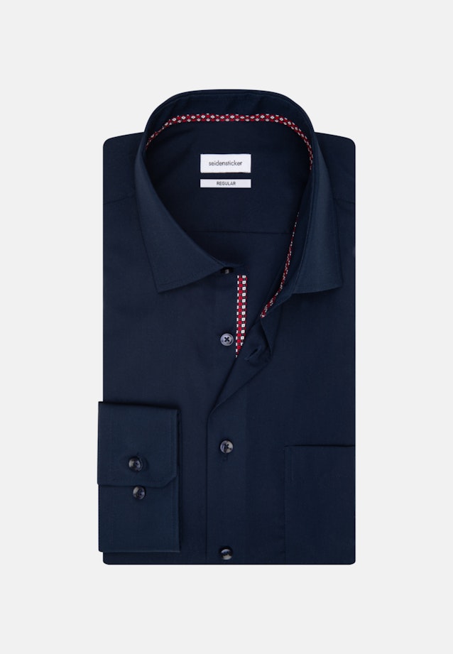 Non-iron Poplin Business Shirt in Regular with Kent-Collar in Dark Blue |  Seidensticker Onlineshop