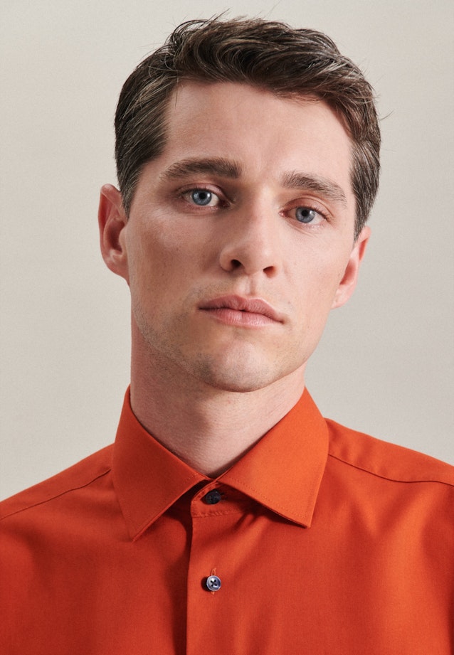 Non-iron Poplin Business Shirt in Regular with Kent-Collar in Orange |  Seidensticker Onlineshop