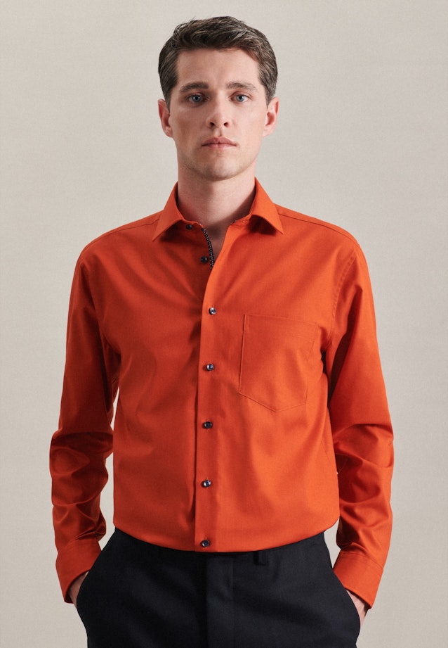 Regular Business shirt Uni in Orange |  Seidensticker Onlineshop