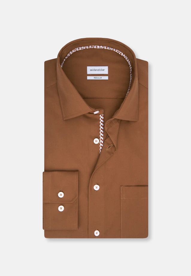 Regular Business Hemd Uni in Braun |  Seidensticker Onlineshop