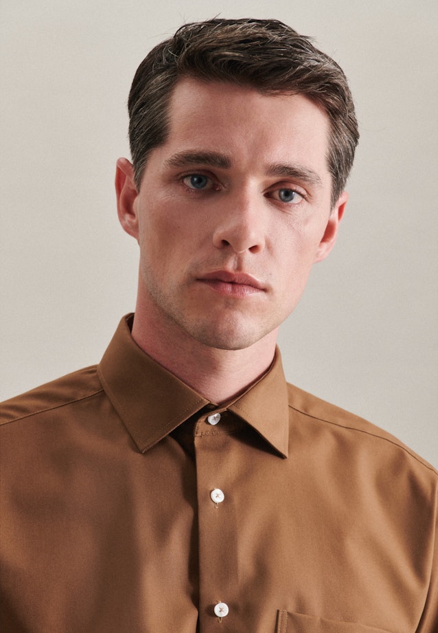 Regular Chemise d'affaires Uni in Marron |  Seidensticker Onlineshop