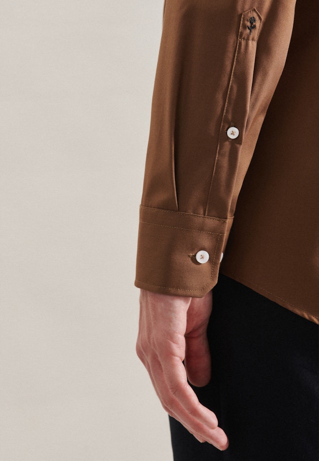 Regular Chemise d'affaires Uni in Marron |  Seidensticker Onlineshop