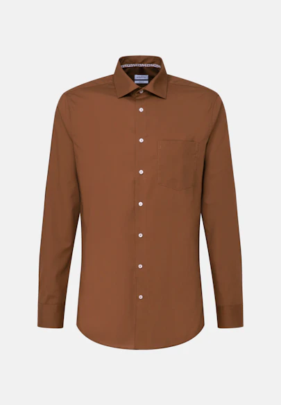 Regular Business Hemd Uni in Braun |  Seidensticker Onlineshop