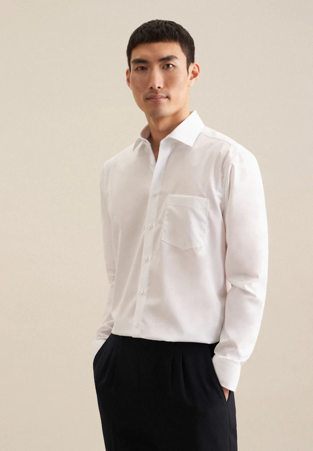 Regular Chemise d'affaires Uni in Blanc |  Seidensticker Onlineshop