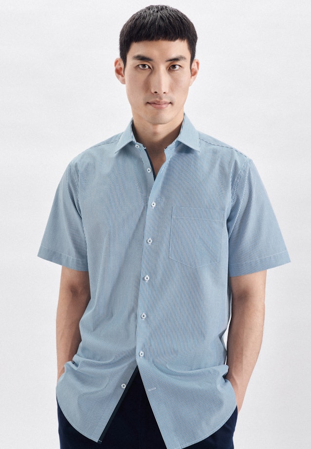 Regular Business Hemd Streifen in Türkis |  Seidensticker Onlineshop