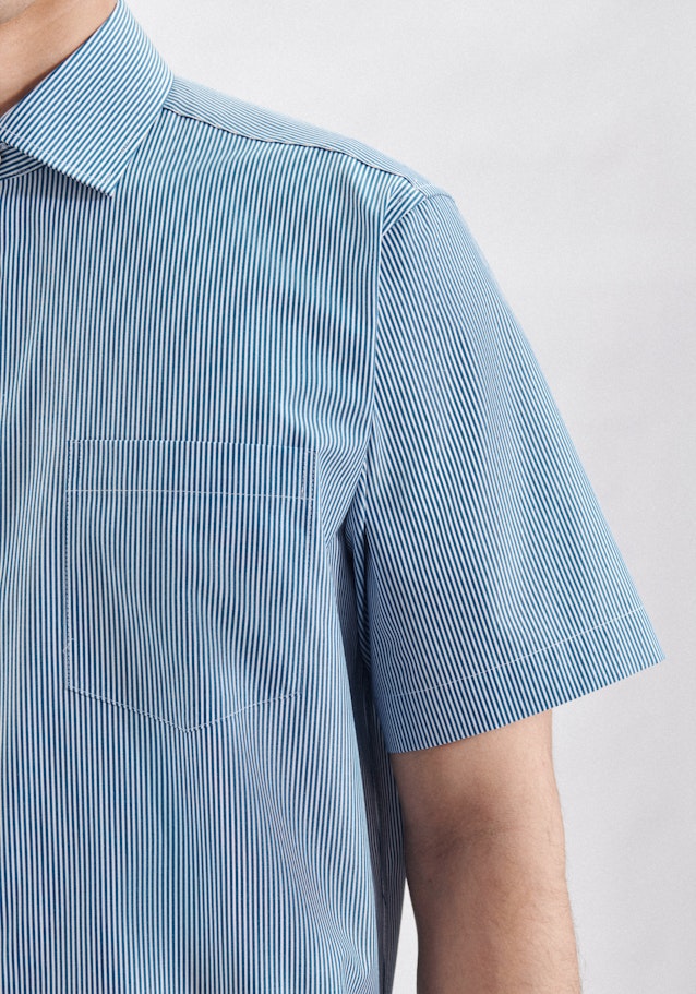 Non-iron Poplin Short sleeve Business Shirt in Regular with Kent-Collar in Turquoise |  Seidensticker Onlineshop