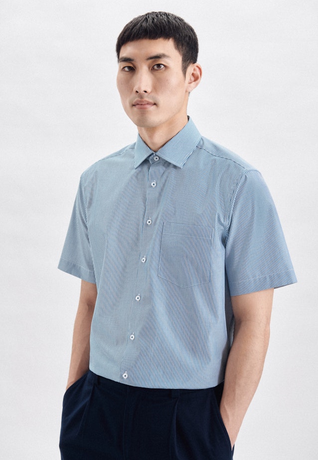 Regular Business Hemd Streifen in Türkis |  Seidensticker Onlineshop