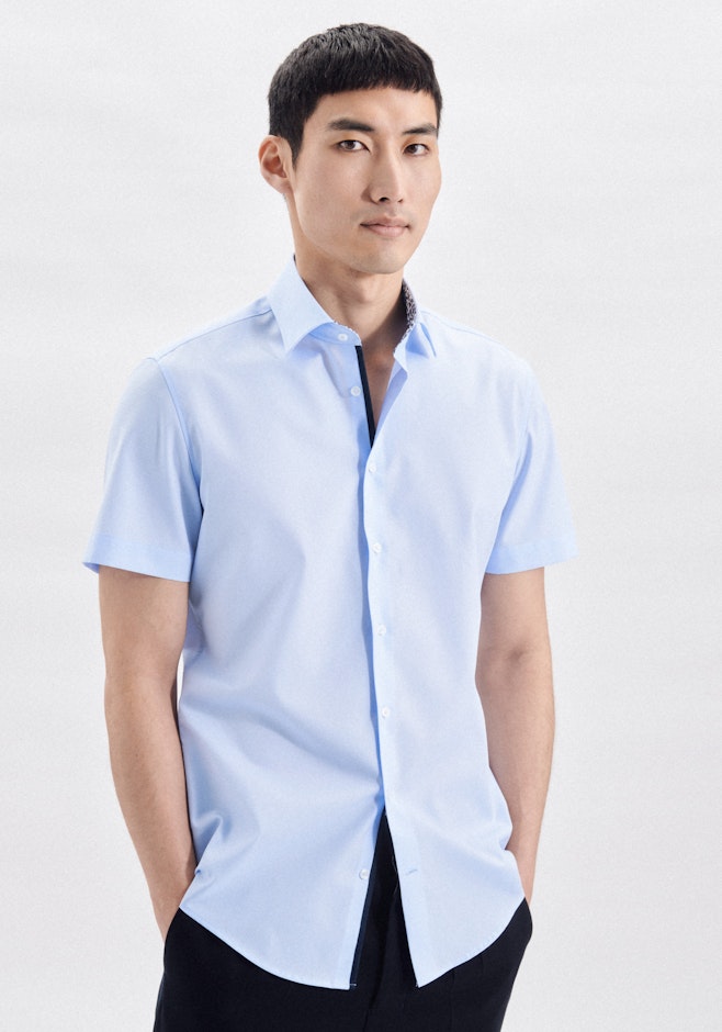 Slim Chemise d'affaires Uni dans Bleu Moyen | Boutique en ligne Seidensticker