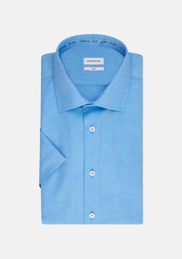 Non-iron Structure Short sleeve Business Shirt in Slim with Kent-Collar in Turquoise |  Seidensticker Onlineshop