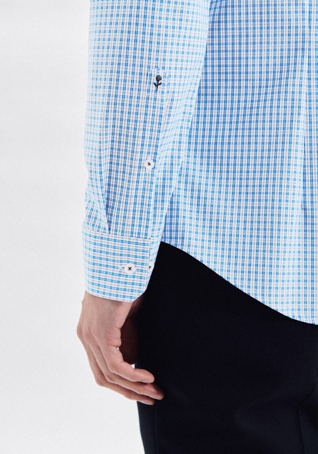 Bügelfreies Popeline Business Hemd in Slim mit Button-Down-Kragen in Türkis |  Seidensticker Onlineshop