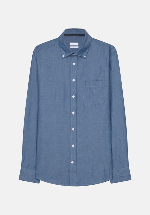 Oxfordhemd in Regular with Button-Down-Kraag in Lichtblauw |  Seidensticker Onlineshop