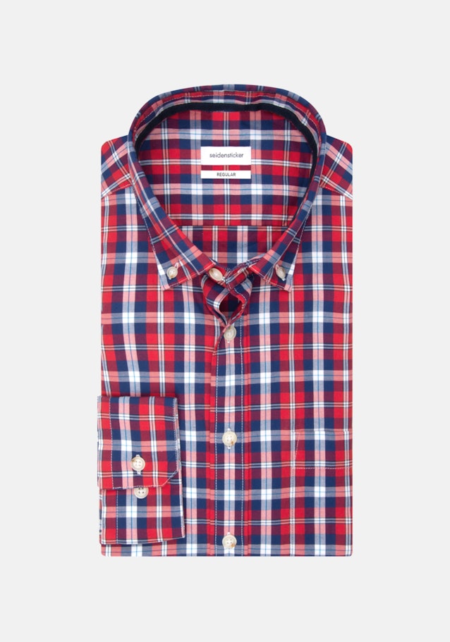 Regular Oxfordhemd Karo in Rot | Seidensticker Onlineshop