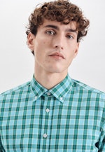 Twill Casual Hemd in Regular mit Button-Down-Kragen in Türkis |  Seidensticker Onlineshop