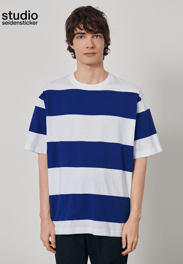T-Shirt Oversized Fit Manche Courte in Bleu Moyen |  Seidensticker Onlineshop