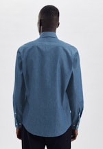 Regular Chemise décontractée Dobby in Bleu Moyen |  Seidensticker Onlineshop