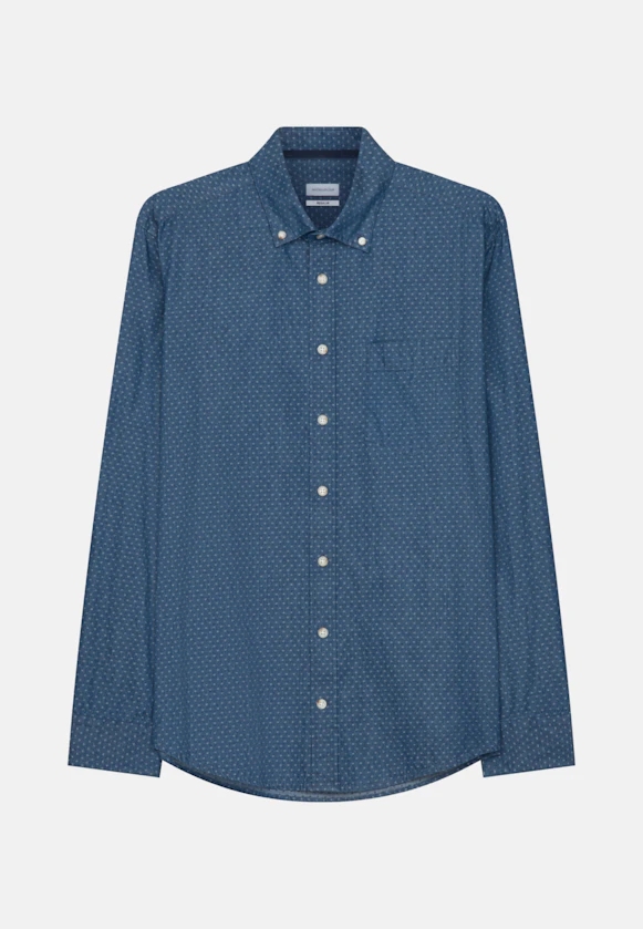 Regular Chemise décontractée Dobby in Bleu Moyen |  Seidensticker Onlineshop