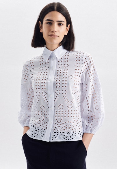 Shirt Blouse Broderie Anglaise in White |  Seidensticker Onlineshop